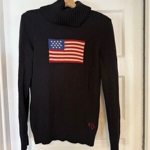 Lauren Ralph Lauren Classic American Flag Turtleneck Sweater
